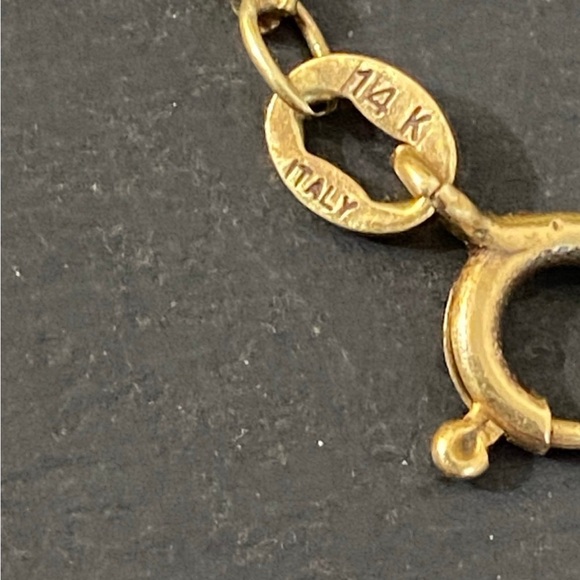 Vintage Italian 14K Soild Gold Genuine Mined Diamond Necklace - Picture 9 of 9